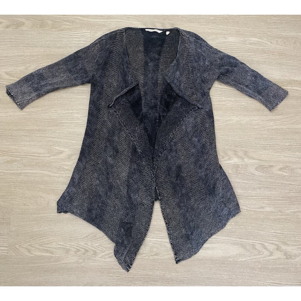 Soft Surroundings Cardigan PS/PM Gray Open Front Open Knit‎ Artsy Boho Lagenlook